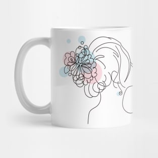 abstract lady, line art woman Mug